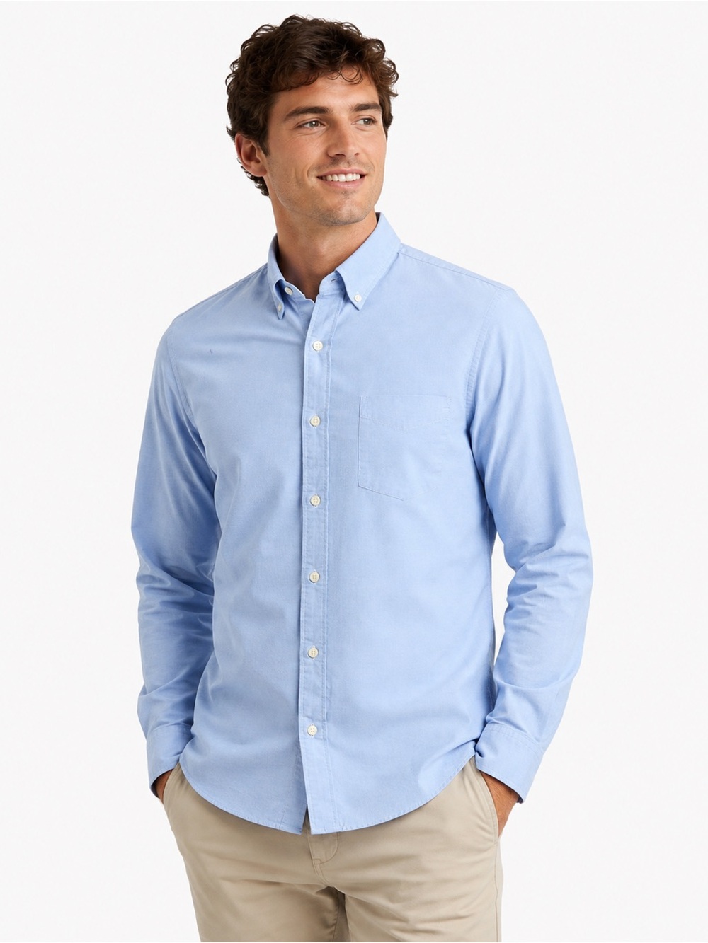 Bonobos Men’s Light Blue Button Down Shirt Slim Fit Short L 100% Cotton